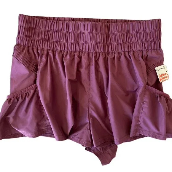 FP Movement Women's Get Your Flirt On Shorts Size MEDIUM Rose Clove Color NWT - Picture 9 of 12